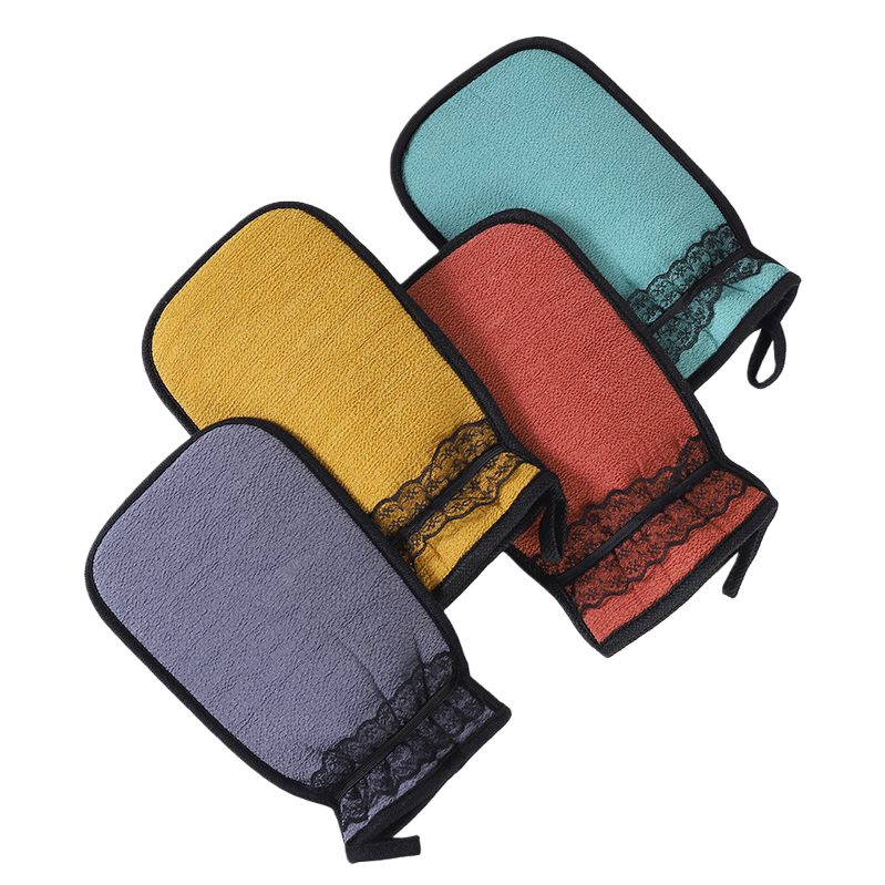 Lace bath towel can remove mud without harming the skin. Fine sand and coarse sand are used for scrubbing. It is a household bath towel with strong dust-removing power Item Picture
