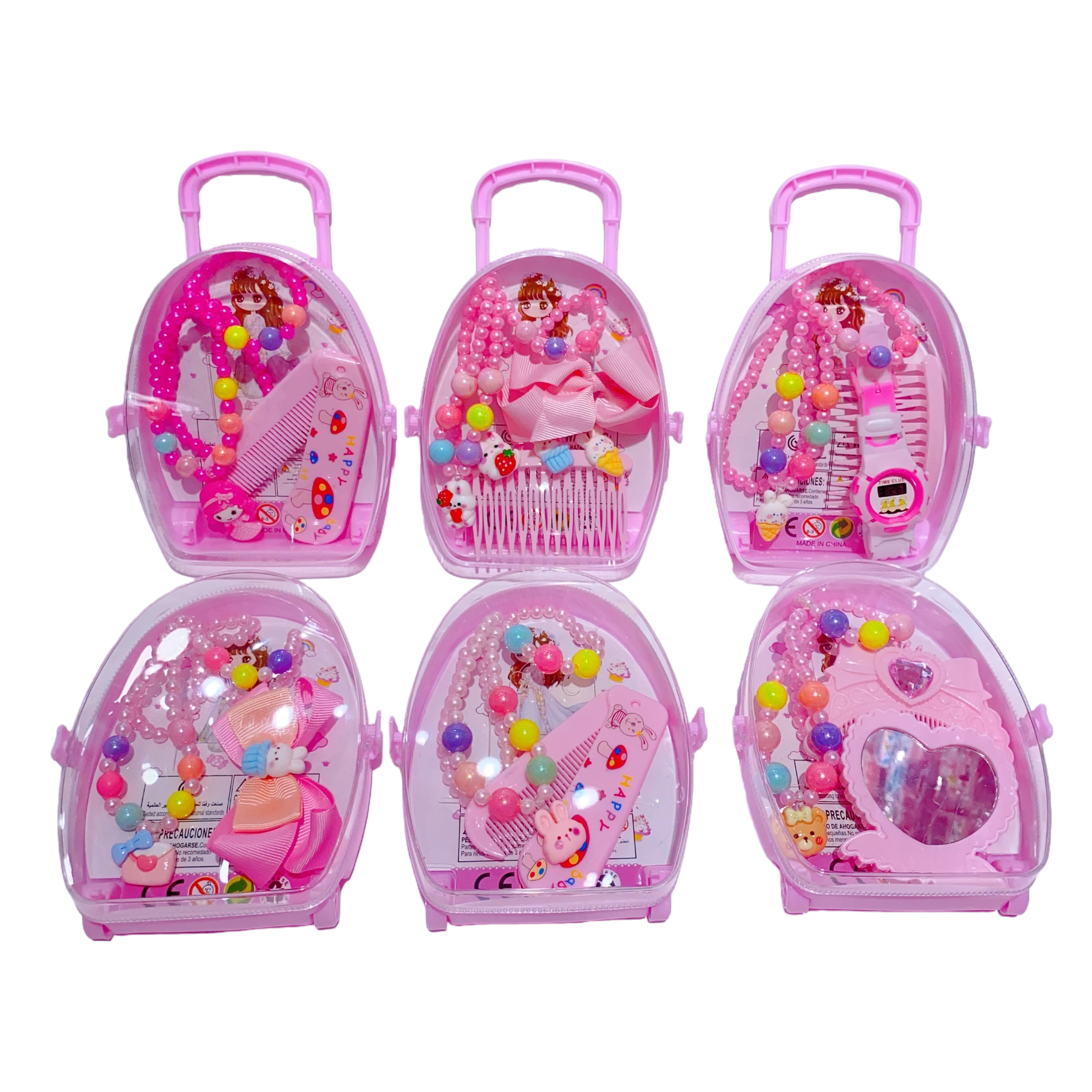 Baby toys, pink children's jewelry box, warm accessories, bath salt balls, teething rings set, cloth balls, fitness small toys Item Picture
