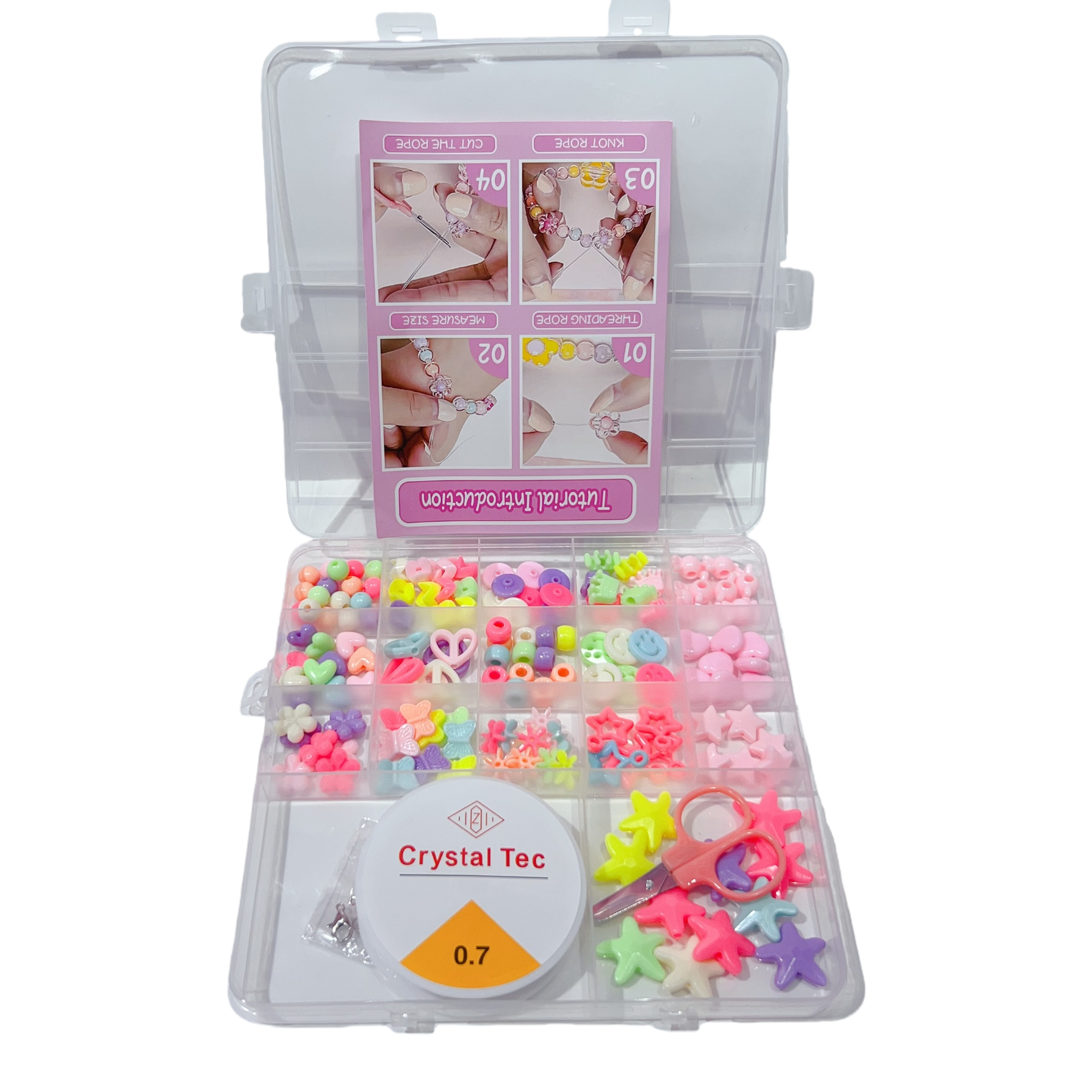 MARD Children's Handmade Beading Set: Silicone beads wrapped around beads, creative makeup beads, 180 pieces handmade Item Picture