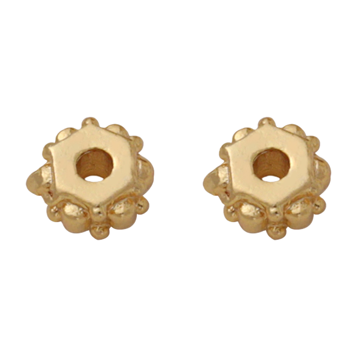 Color-preserving gold-plated bracelet beads, stringing beads, loose beads, diy handmade jewelry accessory materials, hexagonal polka dot spacers Item Picture