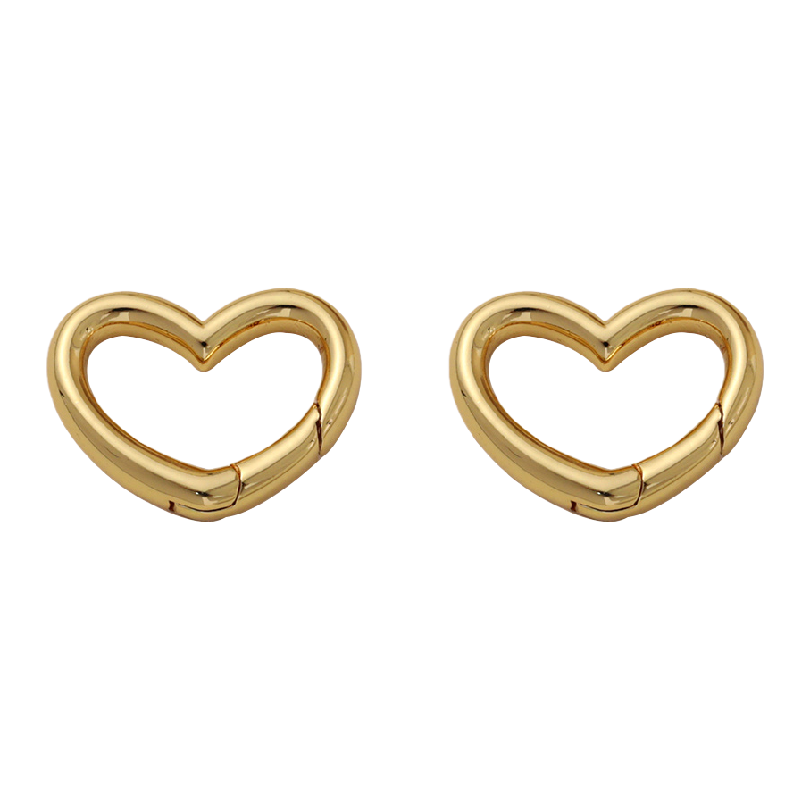 Copper-plated real gold heart-shaped spring connection buckle Baroque-style keychain DIY accessory Item Picture