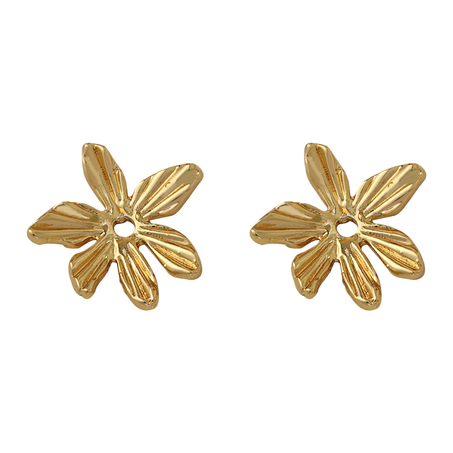 diy gold-plated accessories for golden flower stud earrings Item Picture