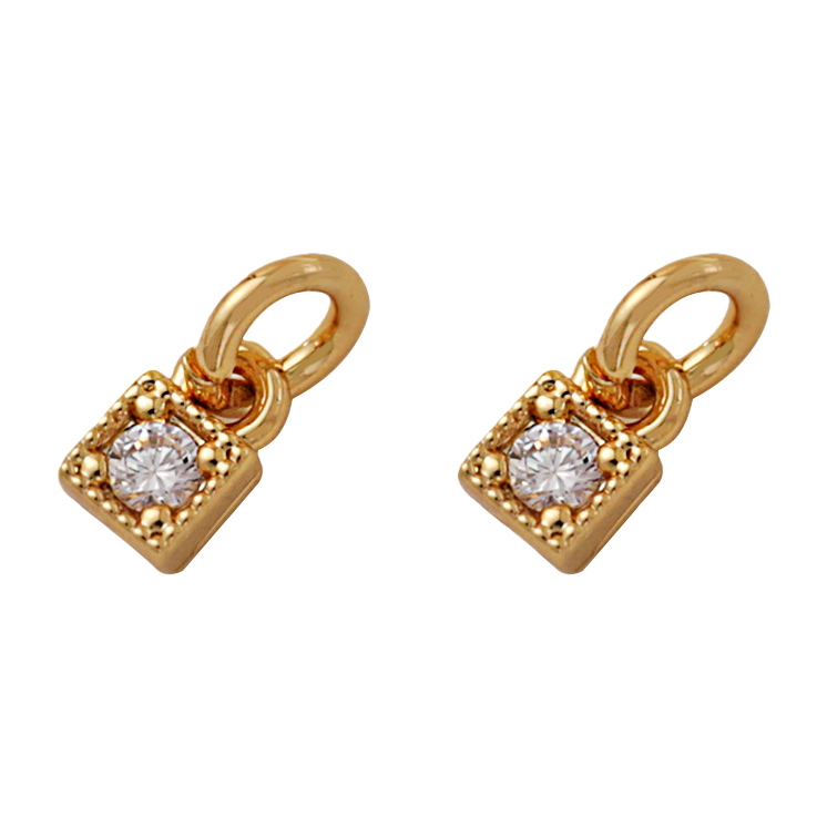 Copper gold-plated and diamond-encrusted pendant diy crystal bracelet bracelet color preservation ancient method gold accessories Item Picture