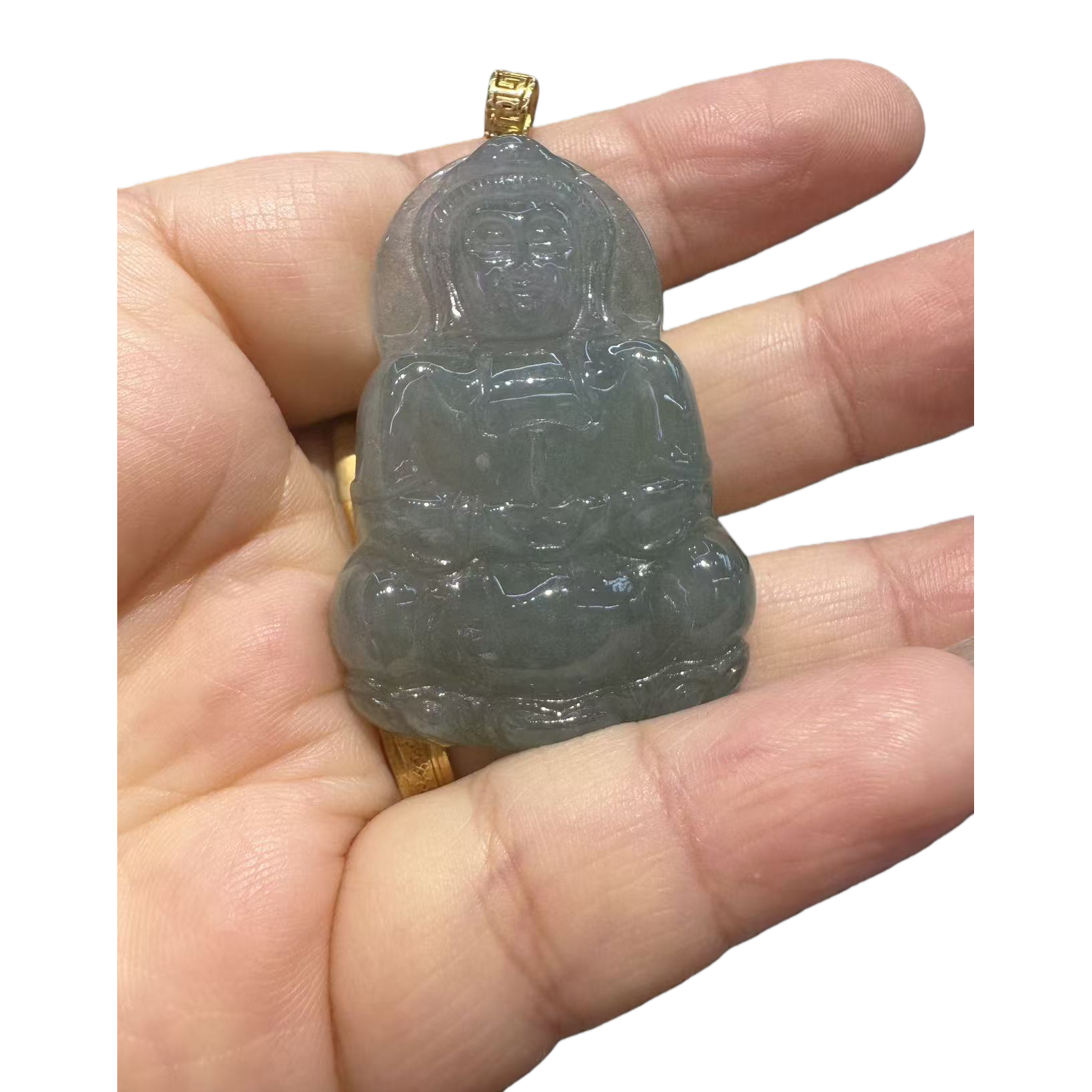 Jade Guanyin pendant, 8mm jade bracelet, crystal necklace, jade and gemstone jewelry Item Picture