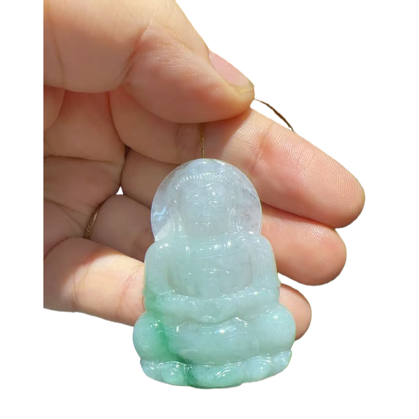 Natural jade Guanyin pendant, 8mm jade bracelet, crystal necklace, jade and gemstone jewelry Item Picture