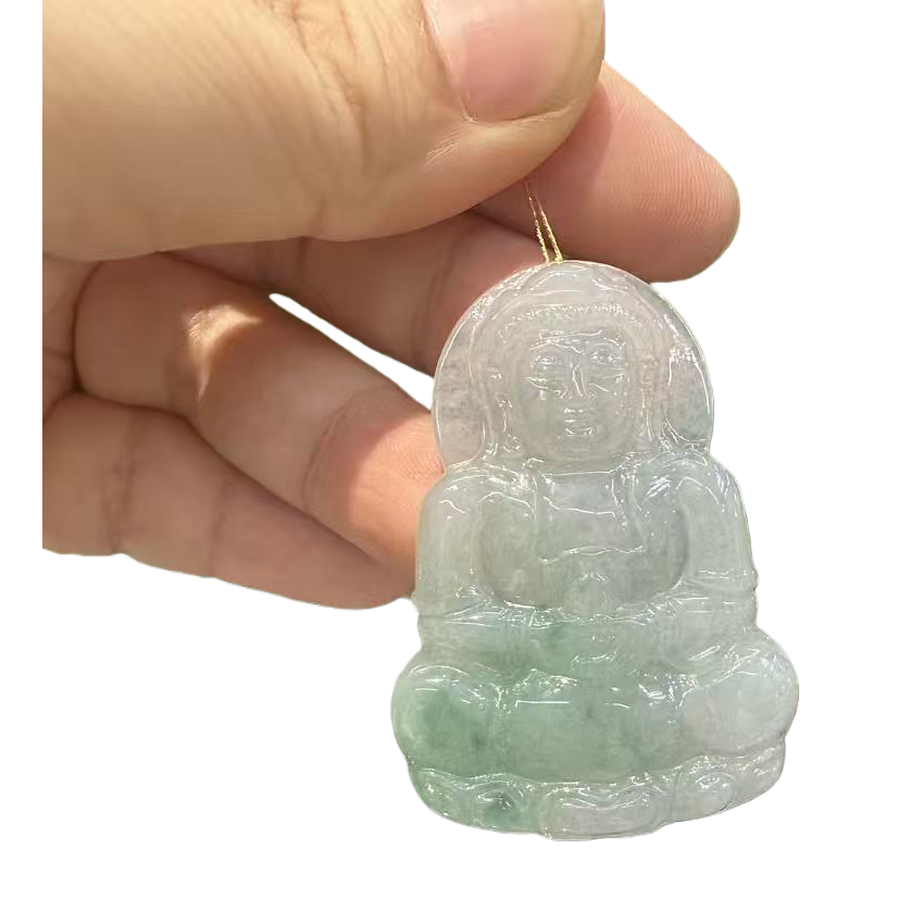 Water foam jade Guanyin pendant, chalcedony bracelet, jade cabbage figurine, jade carving jade bracelet Item Picture