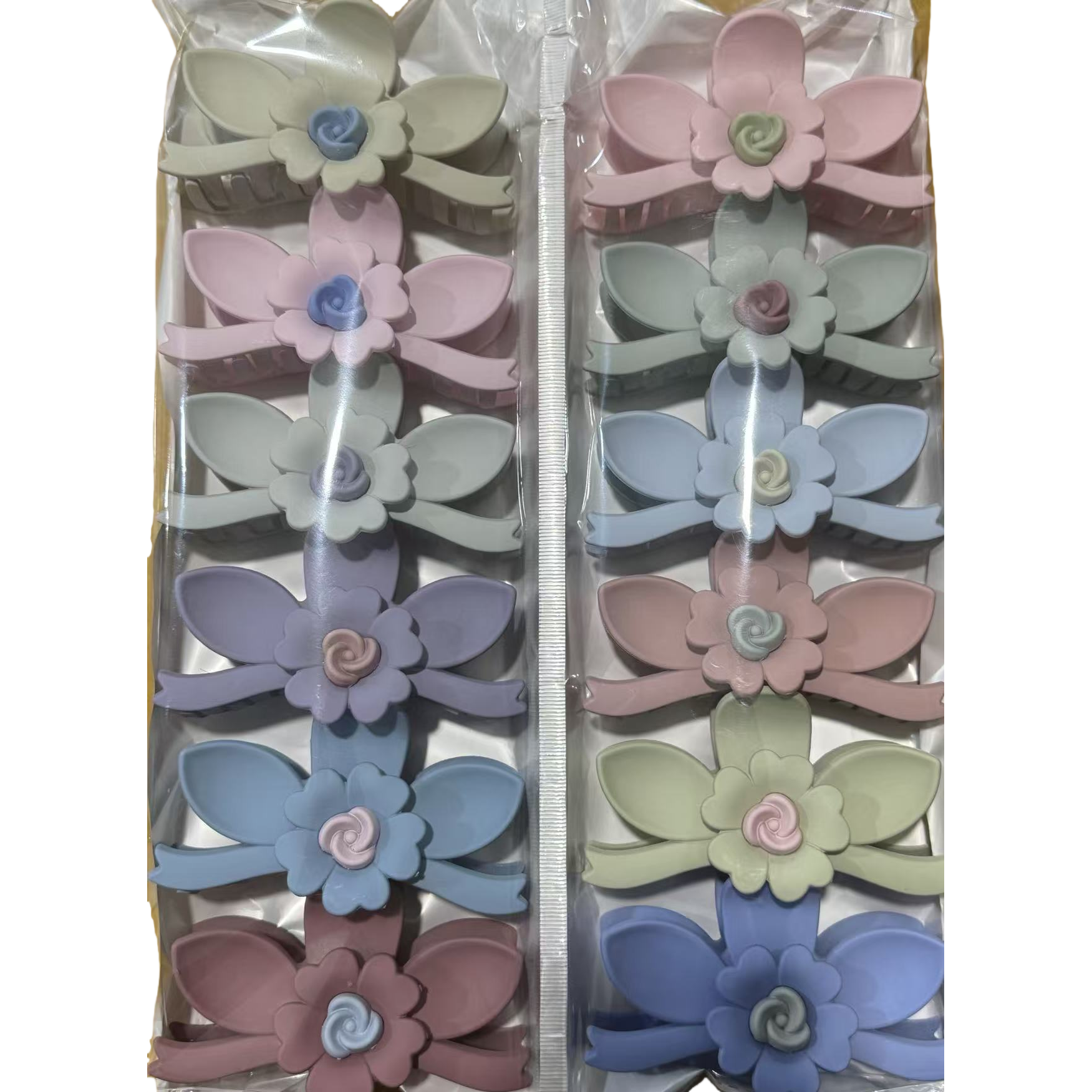 Korean-style flower-shaped hand-woven acrylic lazy person's grab clip Korean-style hair clip Item Picture