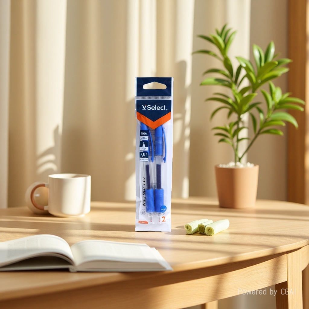 Vselect 0.7mm blue gel pen 2-piece packaging bag Application Scenario