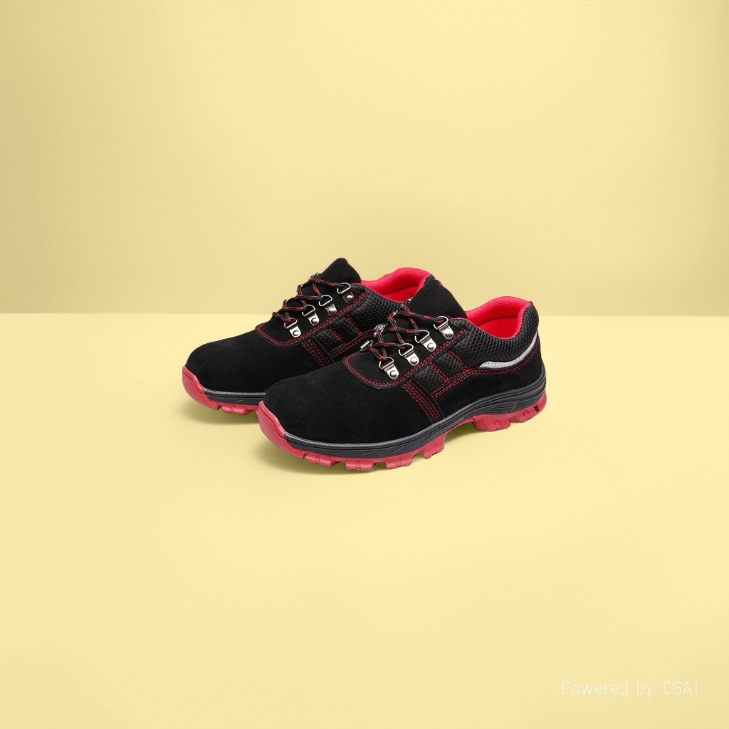 Hiking shoes with cowhide steel toe cap, anti-crush steel plate sole, wear-resistant, oil-resistant, acid and alkali resistant casual shoes Item Picture