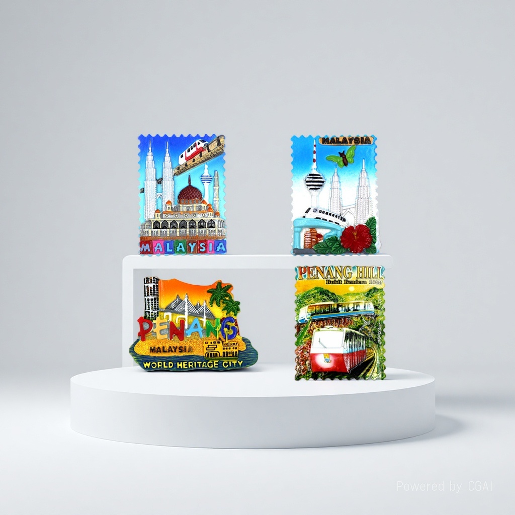 Malaysia penang Kuala Lumpur twin towers magnetic stickers city tour souvenirs resina magnetic stickers personalizados details Picture