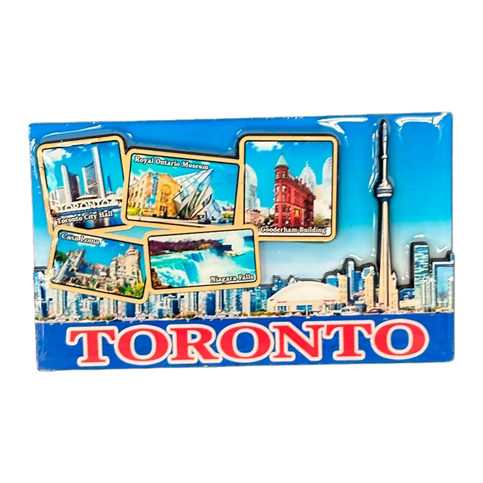Canadian frigo patch personalizado de dos capas de madera magnetic patch city tour souvenir factory wholesale con dibujos o muestras de producción Item Picture