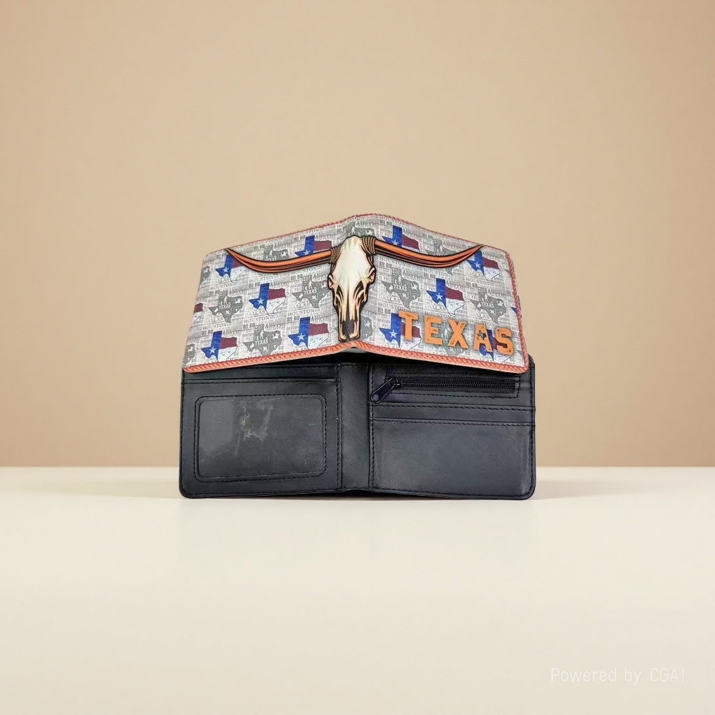 宋锦公仔德州主题时尚零钱包钱包、双折叠钱包