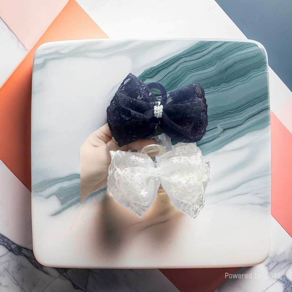 蝴蝶结香蕉抓夹发卡饰品 甜美风发夹详情4