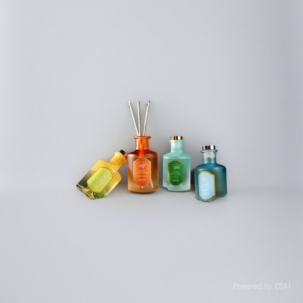 Fragrance diffuser bottle top and bottom cap center ring perfume packaging box, 50g cream press-type empty bottle shampoo and body wash box details Picture