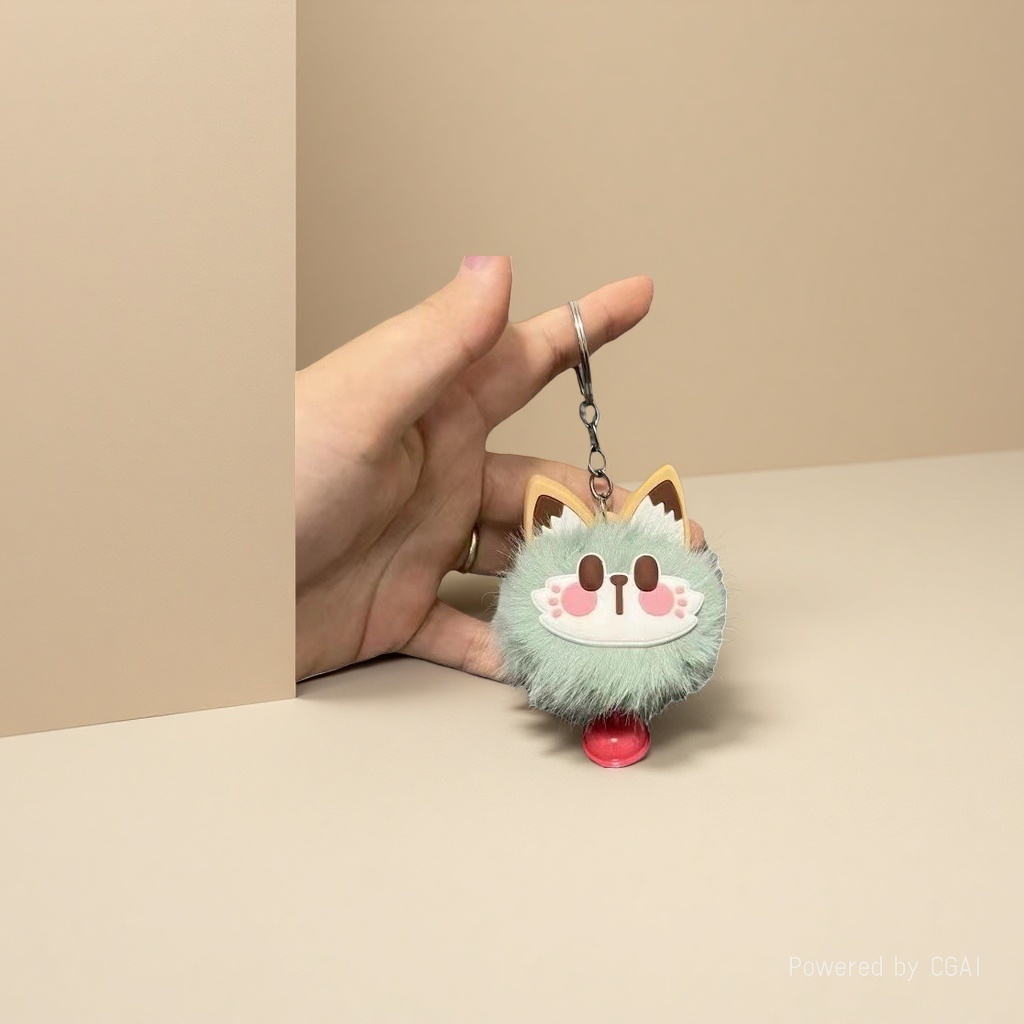 星星人猫形毛绒公仔挂件钥匙扣柔软可爱毛球diy