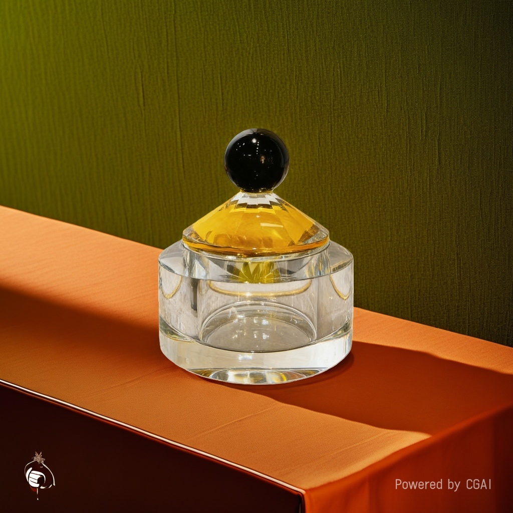 Crystal perfume bottle, top and bottom cap, center ring packaging box, 50g cream press-type empty bottle shampoo and body wash box Application Scenario