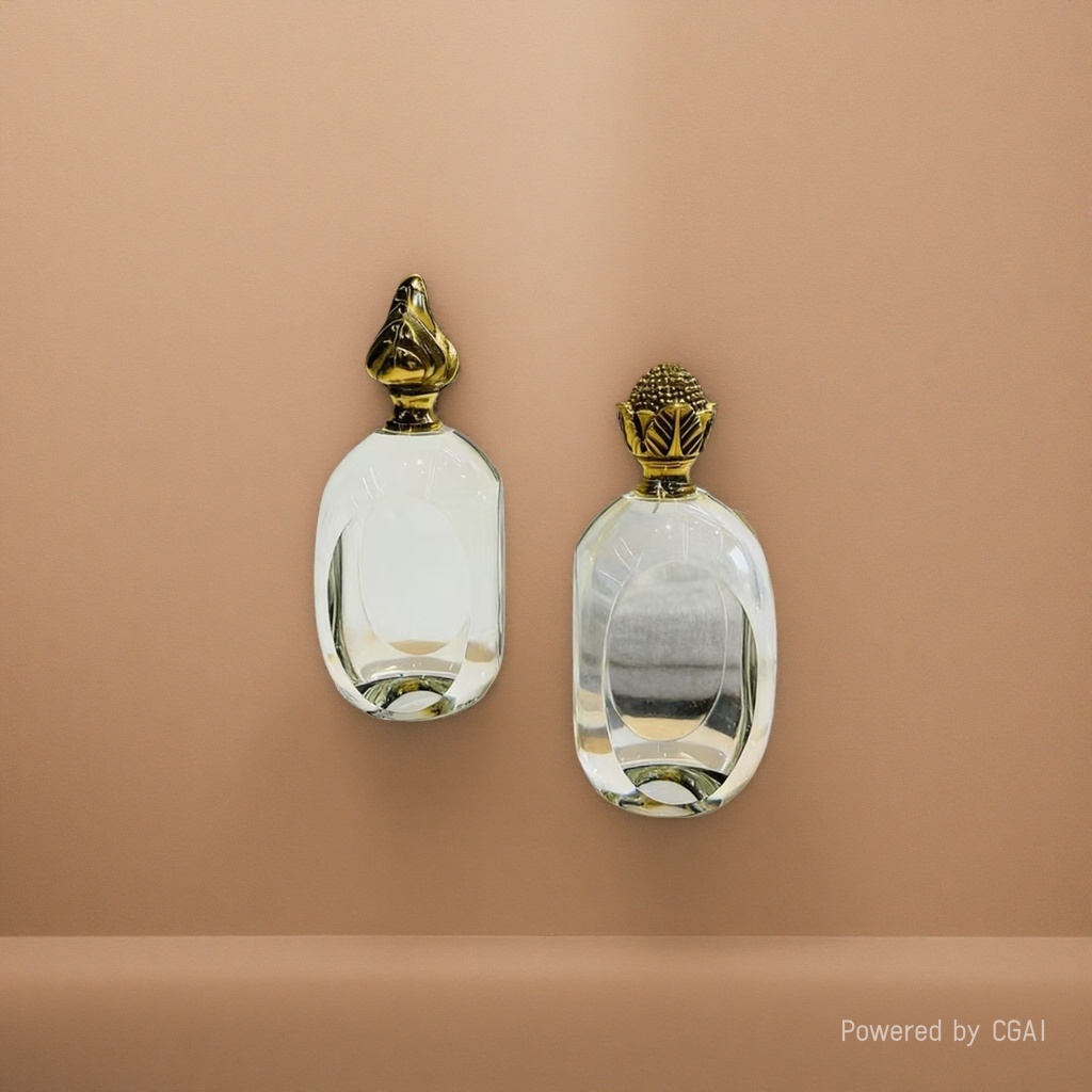 Cosmetic packaging glass bottle top and bottom lid center circle perfume box 50g cream press-type empty bottle shampoo and body wash box Specification image