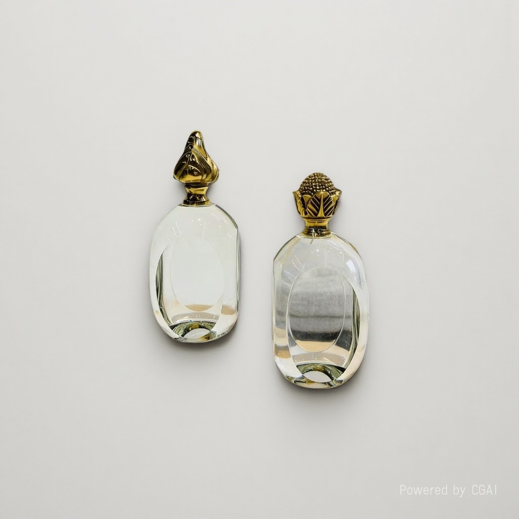 Cosmetic packaging glass bottle top and bottom lid center circle perfume box 50g cream press-type empty bottle shampoo and body wash box details Picture