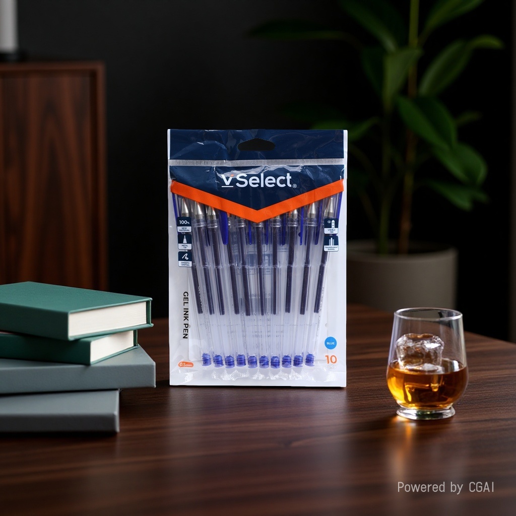 Vselect 0.5mm gel pen blue 10-piece packaging bag