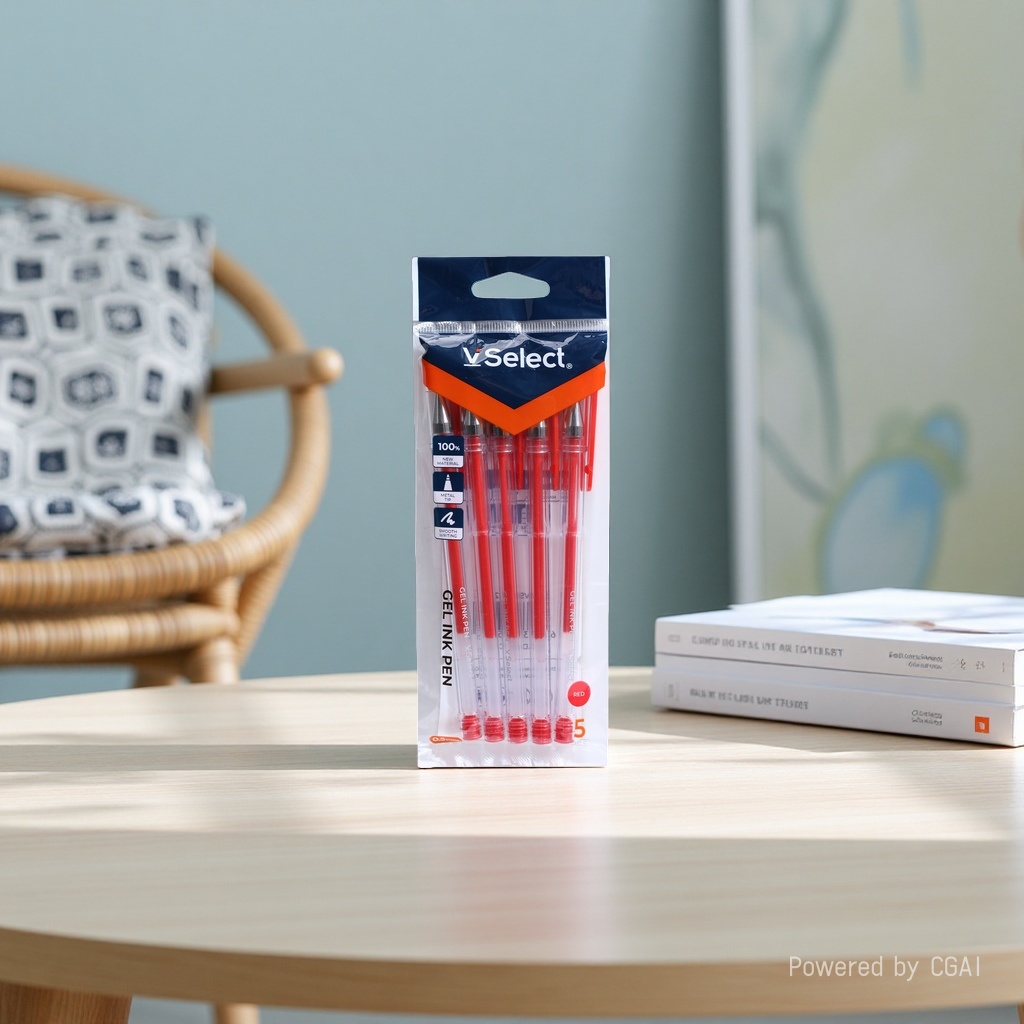 5 red 0.5mm gel pens per bag for foreign trade. Minimum order quantity: one box Specification image