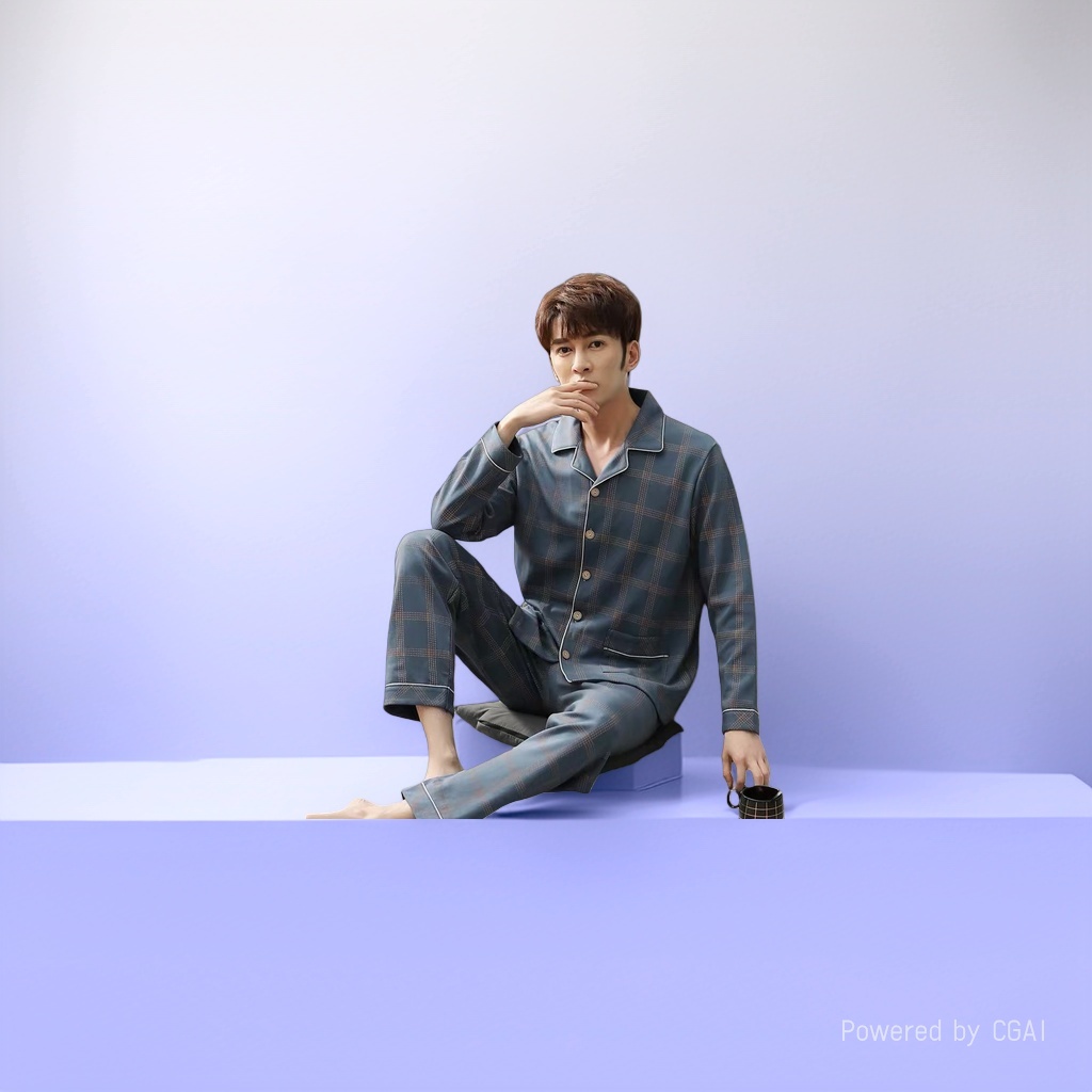 男士睡衣/老年睡衣开扣/睡衣男短袖简约/轻奢品潮牌/暖暖服细节图