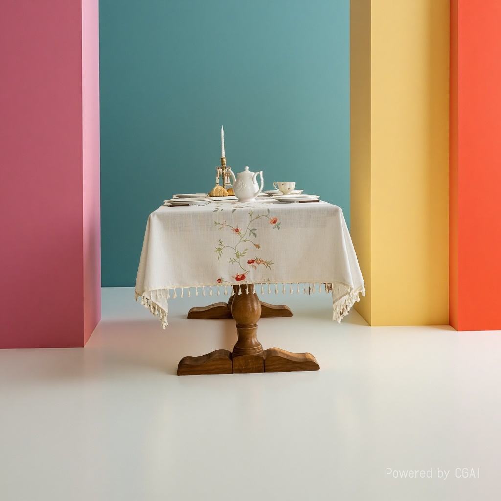 Estilo americano ligero lujo alto sentido nuevo mantel bordado hogar versátil sentido de ambiente arte y estilo mesa rectangular mantel de té Item Picture