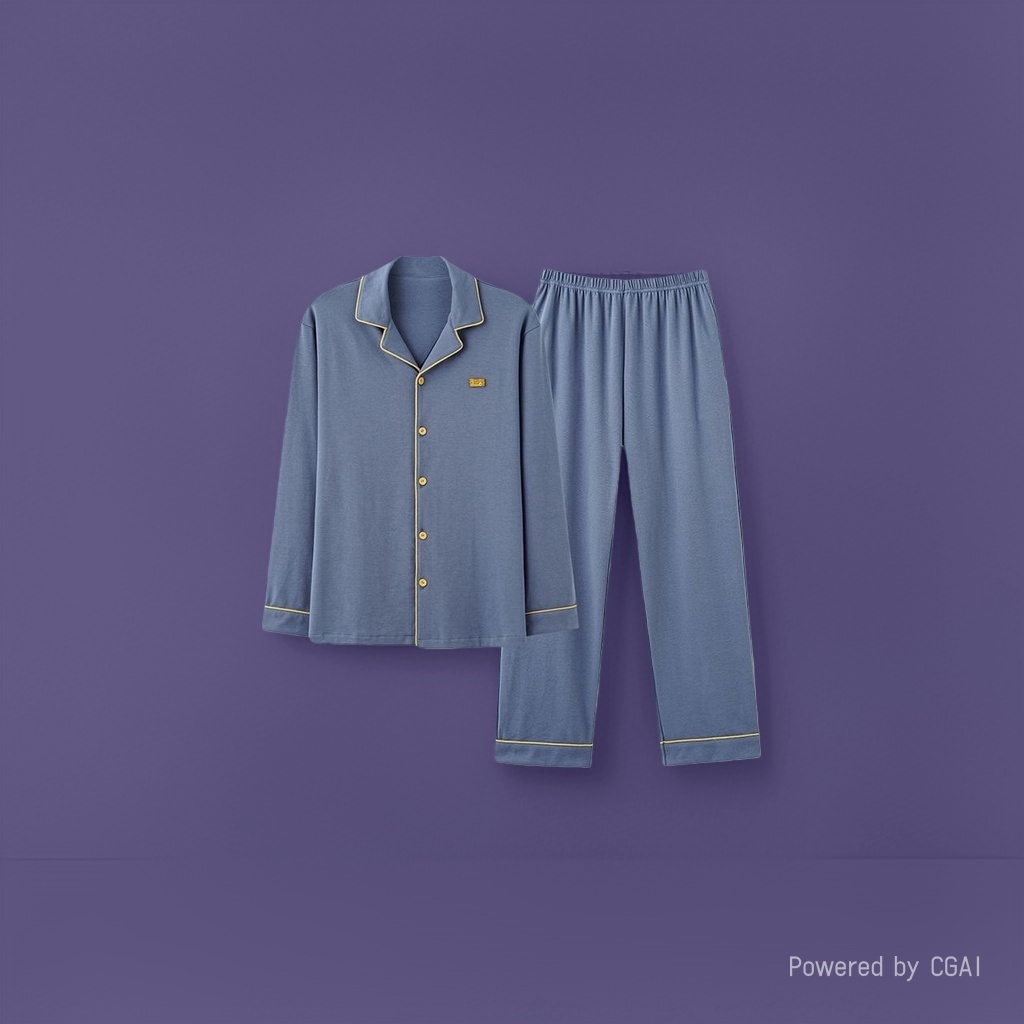 男士睡衣/老年睡衣开扣/睡衣男短袖简约/轻奢品潮牌/暖暖服产品图