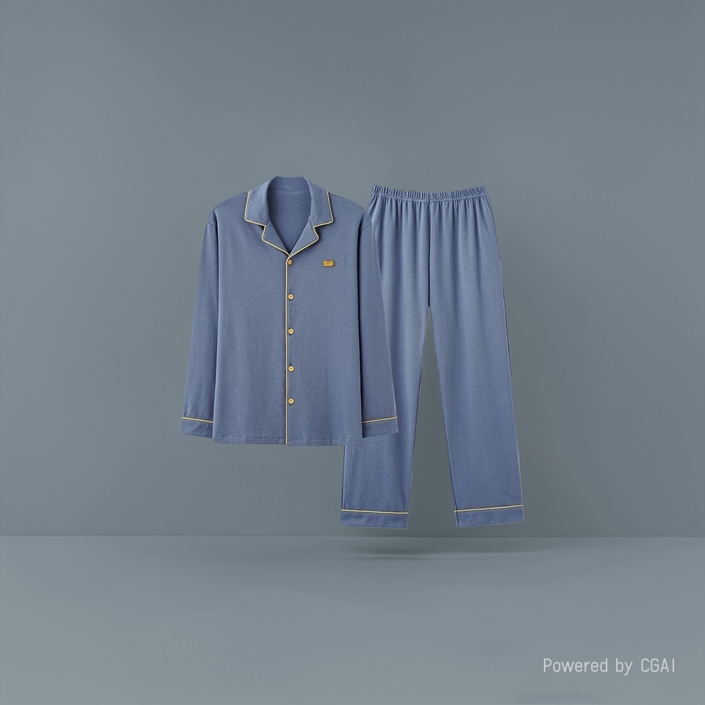 男士睡衣/老年睡衣开扣/睡衣男短袖简约/轻奢品潮牌/暖暖服细节图