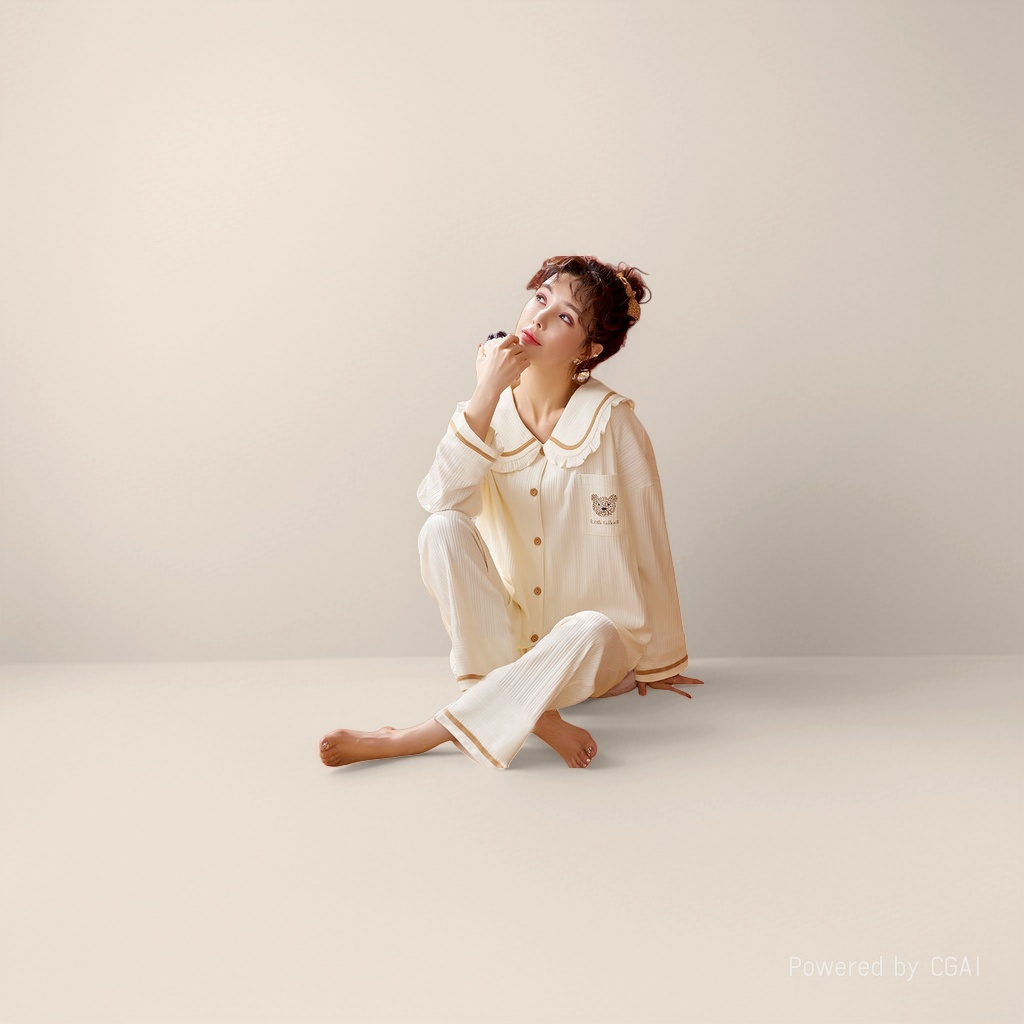 睡衣/老年睡衣开扣/睡衣女夏/睡衣女夏天冰丝/家居服产品图