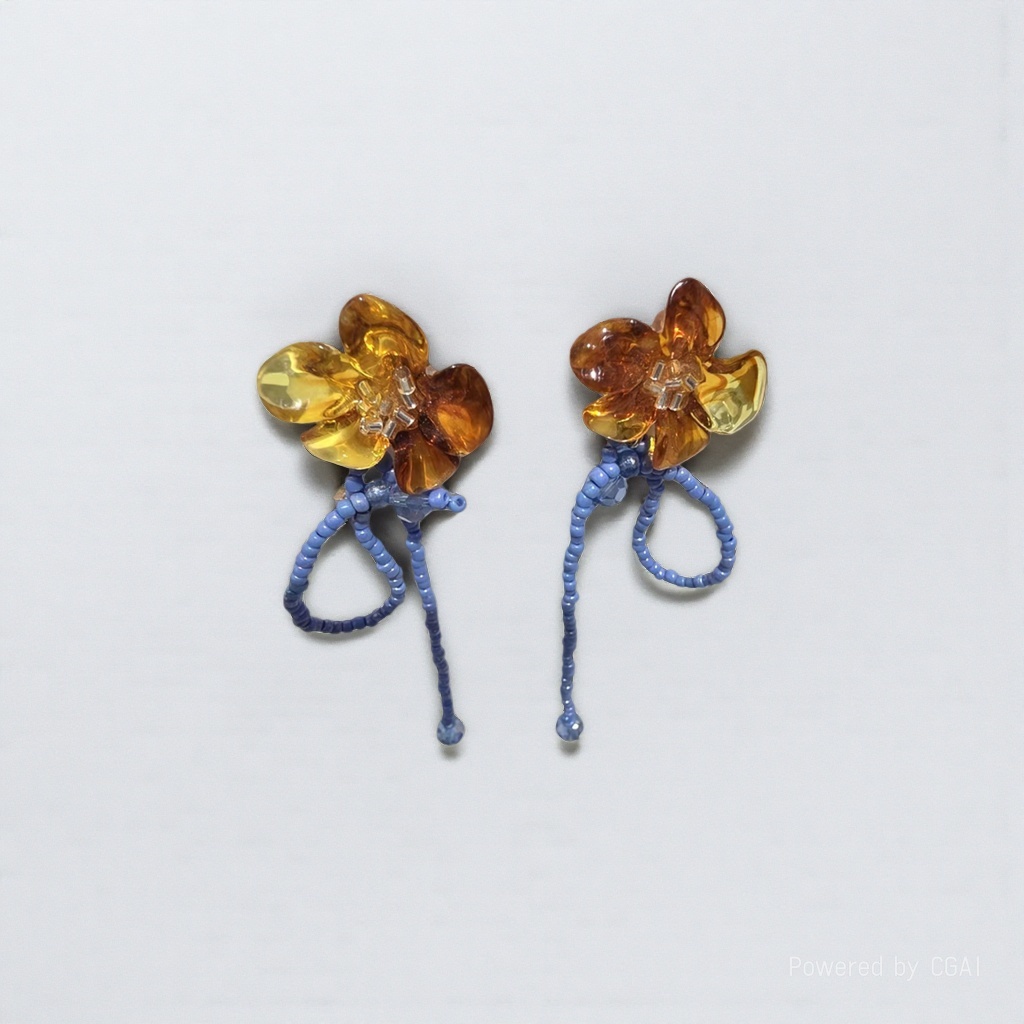 Flower-shaped piercing earlobe breast stud earrings with catheter piercing needle accessory set Item Picture