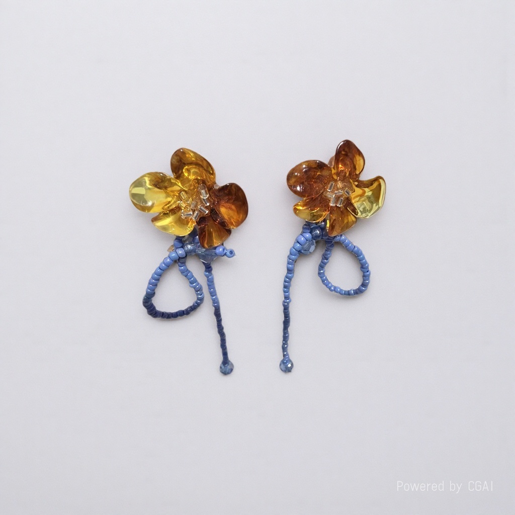 Flower-shaped piercing earlobe breast stud earrings with catheter piercing needle accessory set details Picture