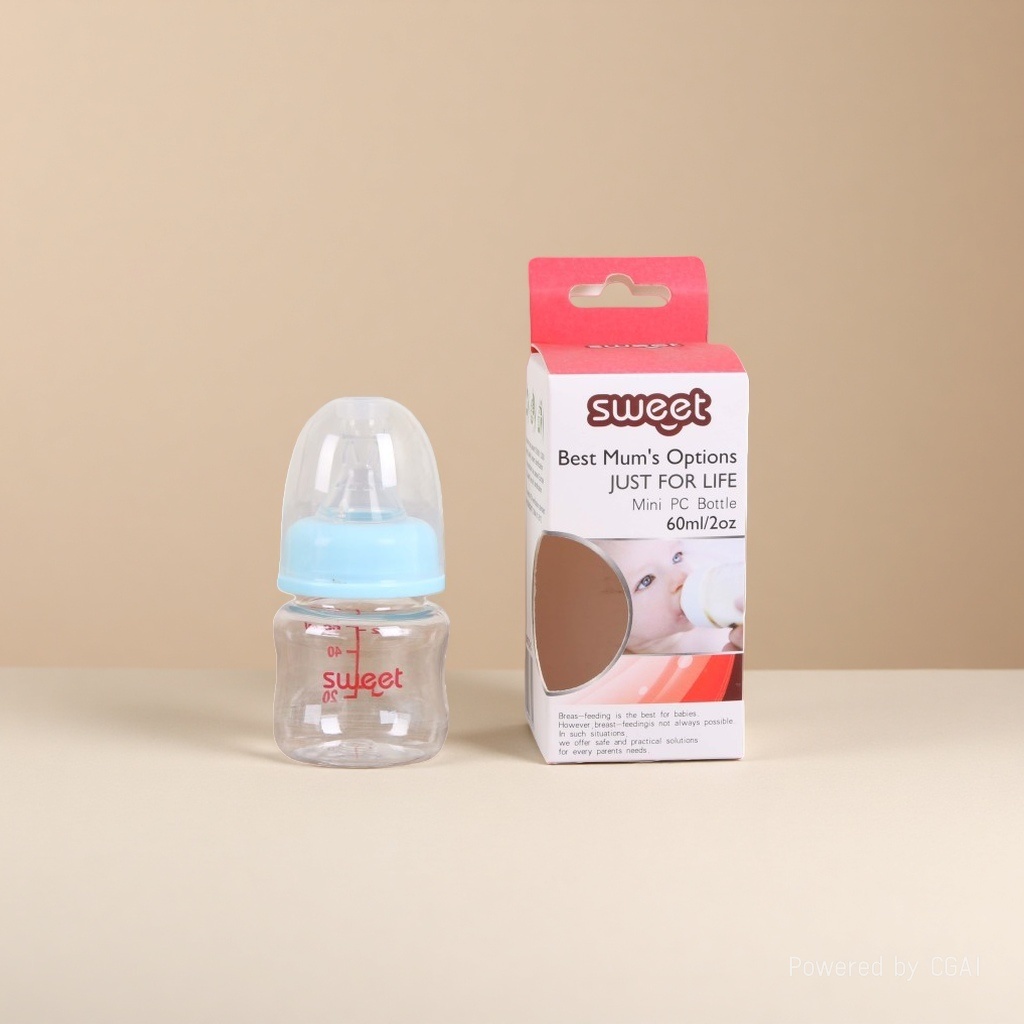 新生儿奶瓶初生婴儿宽口径防摔迷你小号喝水奶瓶60ml