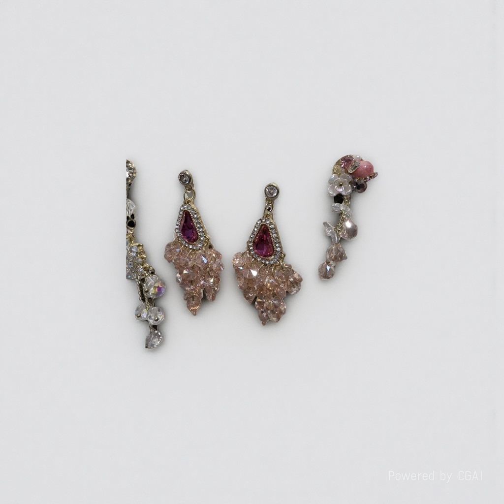 The main body of the new Yilai titanium steel gorgeous earrings is a nose pin and a puncture needle accessory details Picture