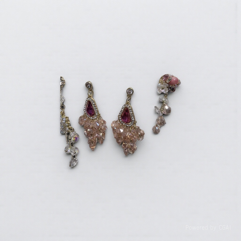 The main body of the new Yilai titanium steel gorgeous earrings is a nose pin and a puncture needle accessory Item Picture