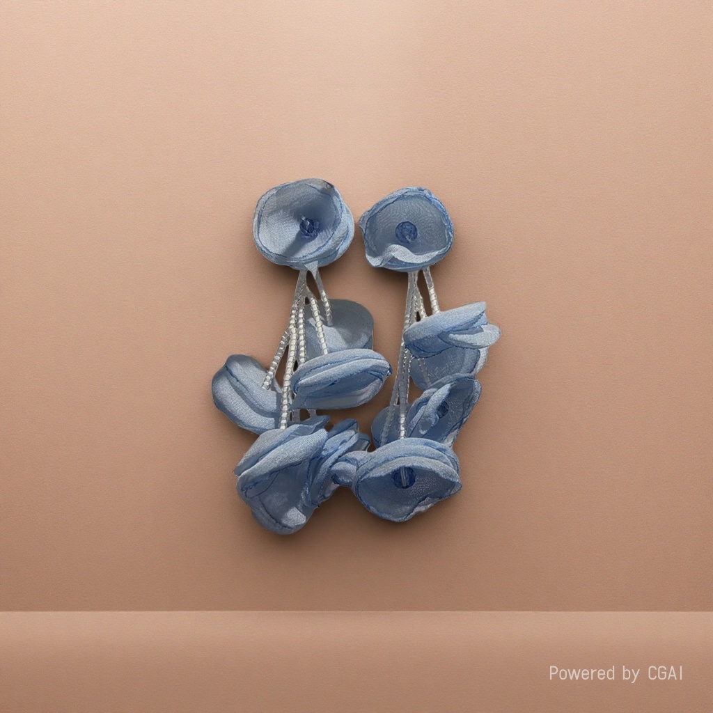 Blue flower earrings, breast stud puncture, auricular catheter puncture needle, accessory puncture Specification image