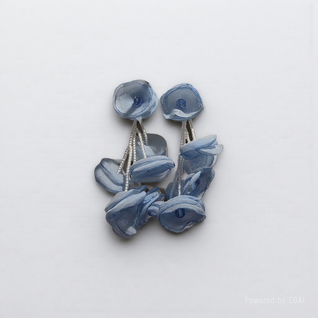 Blue flower earrings, breast stud puncture, auricular catheter puncture needle, accessory puncture Item Picture