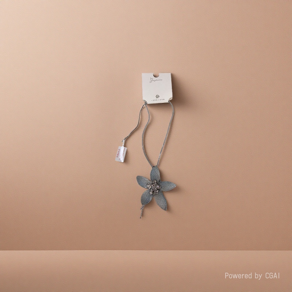 Silver flower pendant necklace, golden bracelet, fruit shell bell pendant, electroplated dot diamond Specification image