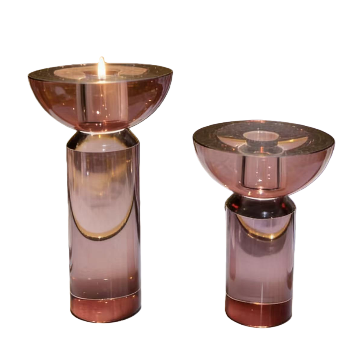 LED pink glass lotus atmosphere light, hardware lighting fixtures, artificial flower decorative light, library candlestick light
