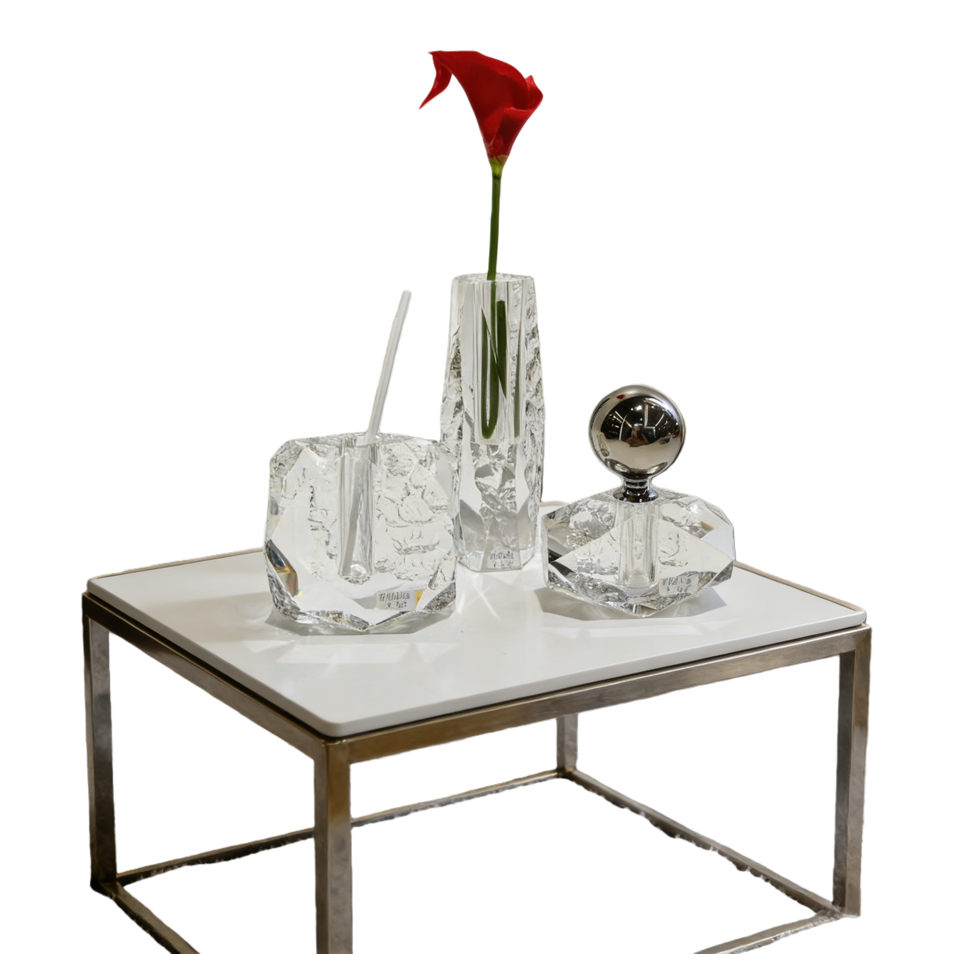Crystal decorative vessel set, scented candle cup, Turkish scented acrylic souvenir box, alloy flower stand
