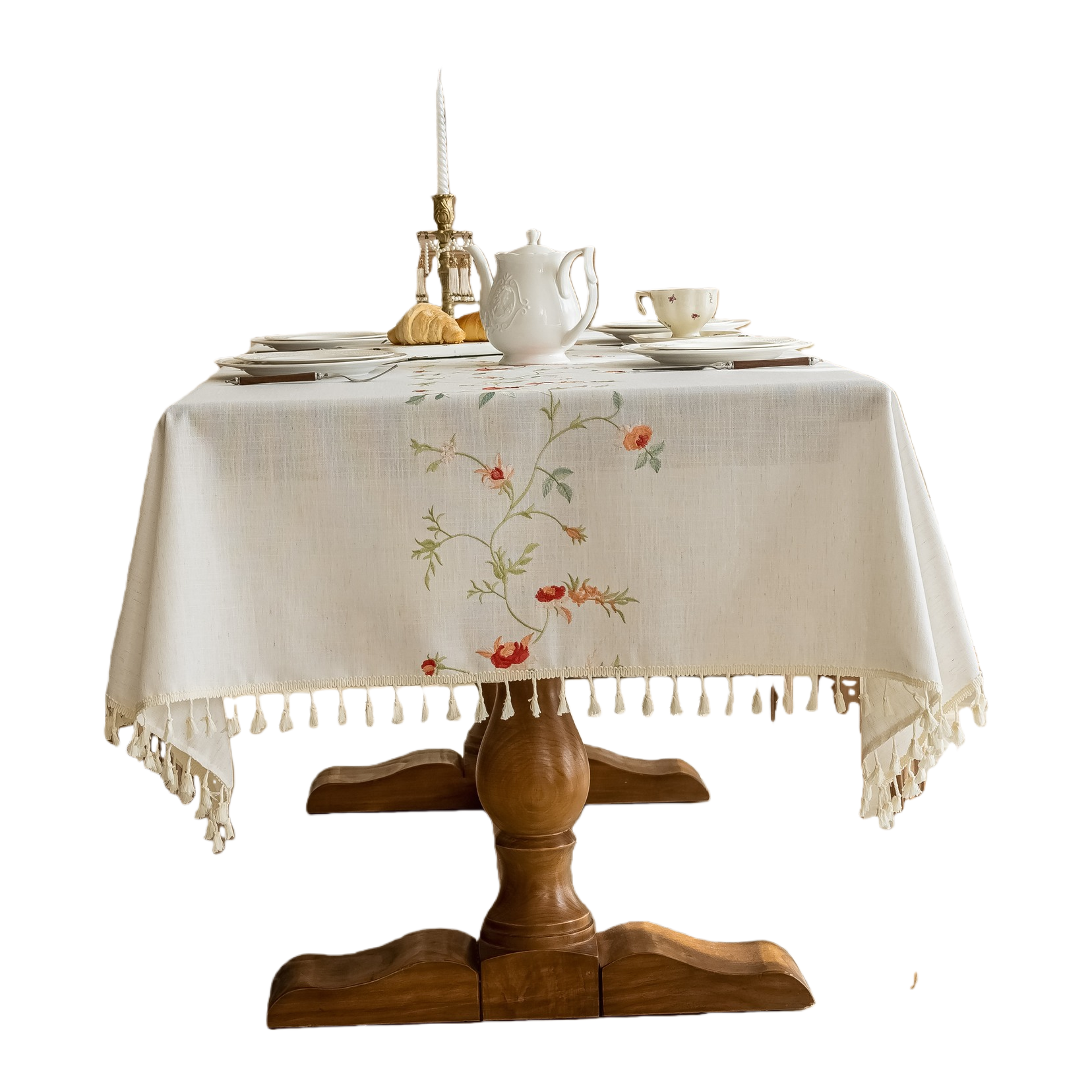 Estilo americano ligero lujo alto sentido nuevo mantel bordado hogar versátil sentido de ambiente arte y estilo mesa rectangular mantel de té Specification image