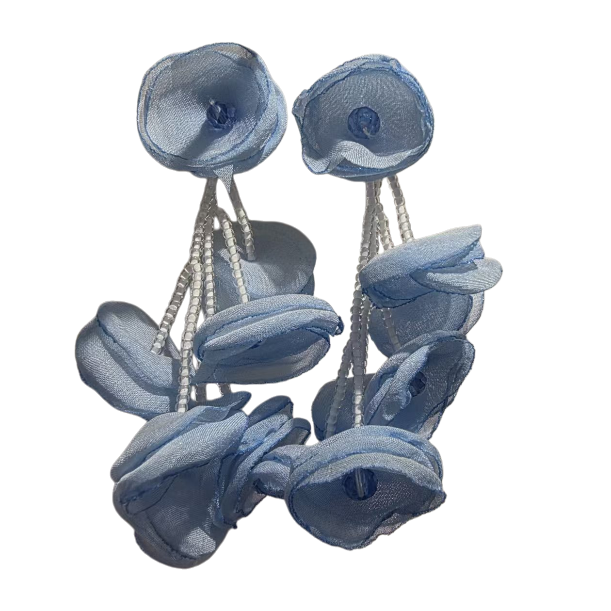 Blue flower earrings, breast stud puncture, auricular catheter puncture needle, accessory puncture