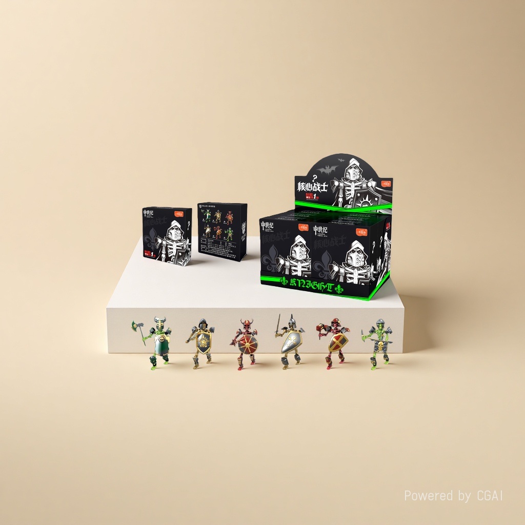 Núcleo guerrero skull rider n º 1 blind box blind box bolso blind hand office Specification image