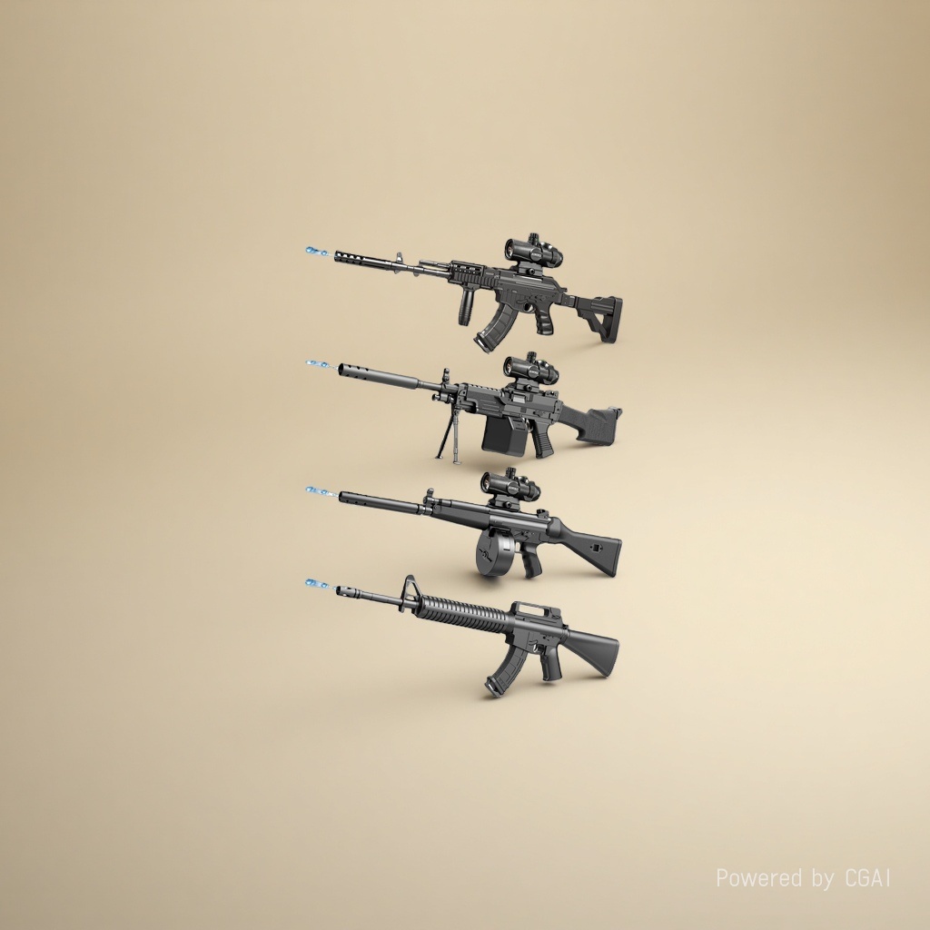 Delta Operation-themed model gun set details Picture