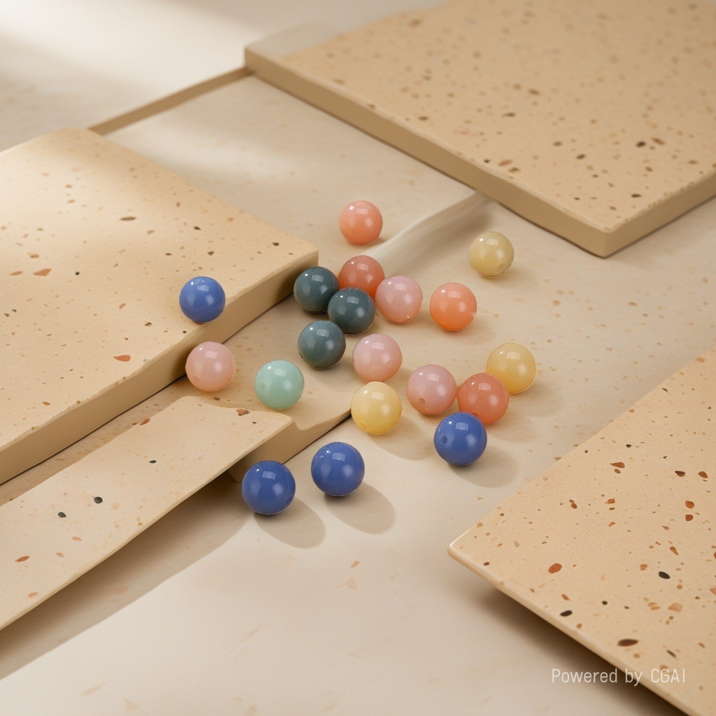 Acrylic jelly series, round beads, hand-strung beads, loose beads, irregular-shaped ring face, chain buckle, clothing accessories Application Scenario