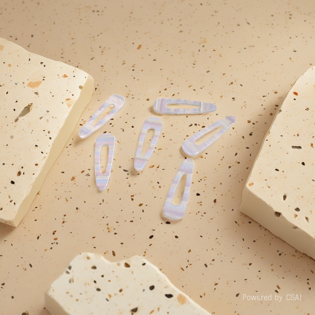 Resin striped BB clips, seven-color hair clips, teardrop rectangular diy hair clip accessories 093759234 Specification image