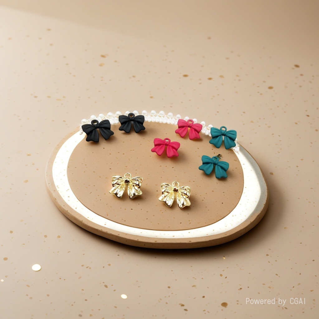 Alloy lacquered bow strap, Korean-style, niche, simple and versatile earrings and stud earrings Application Scenario