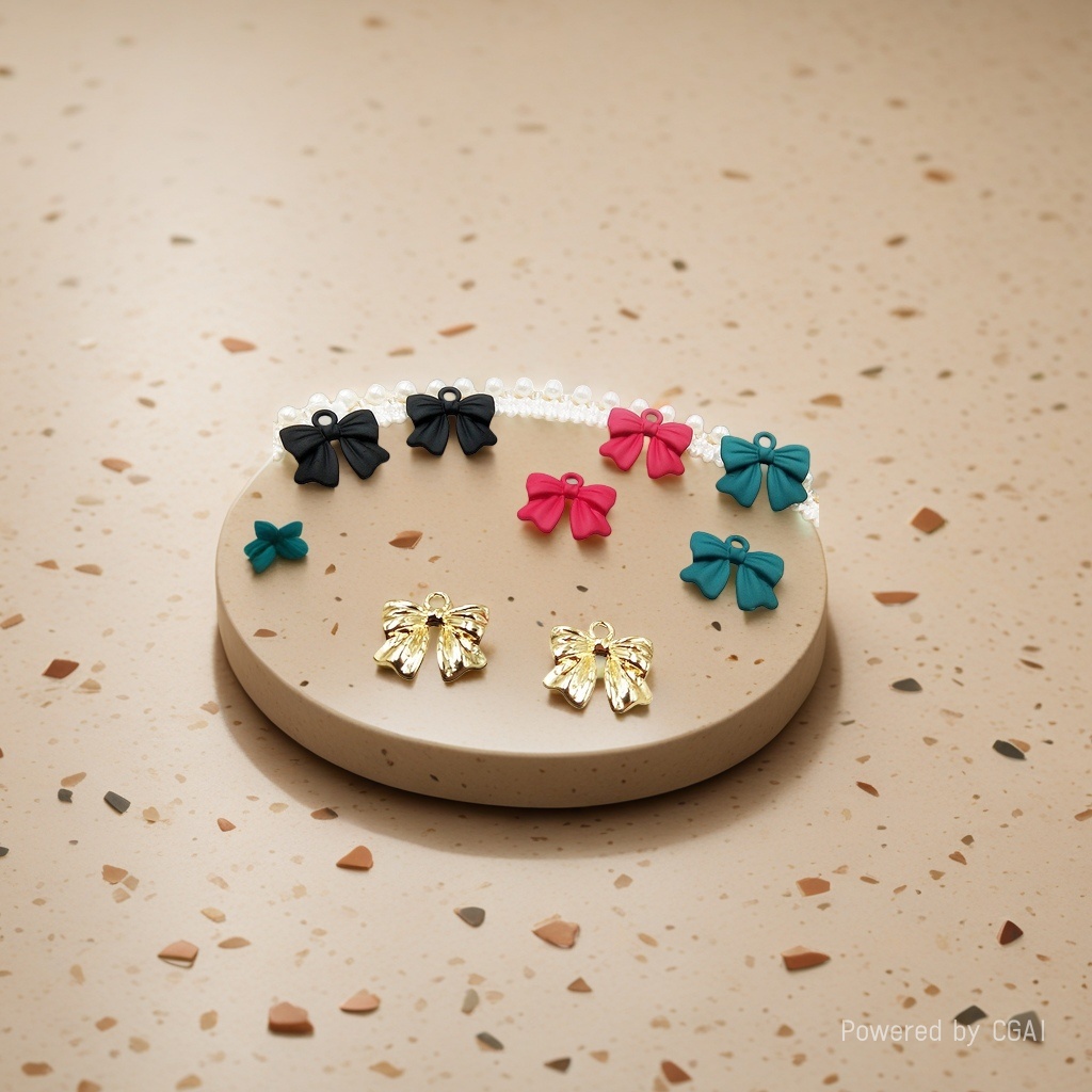 Alloy lacquered bow strap, Korean-style, niche, simple and versatile earrings and stud earrings details Picture