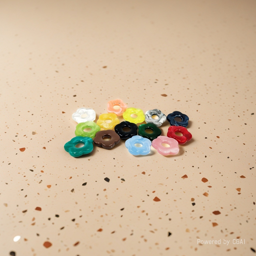 Acrylic mixed-color hollowed-out five-petal flower straight-hole diy jewelry accessories and earrings material package