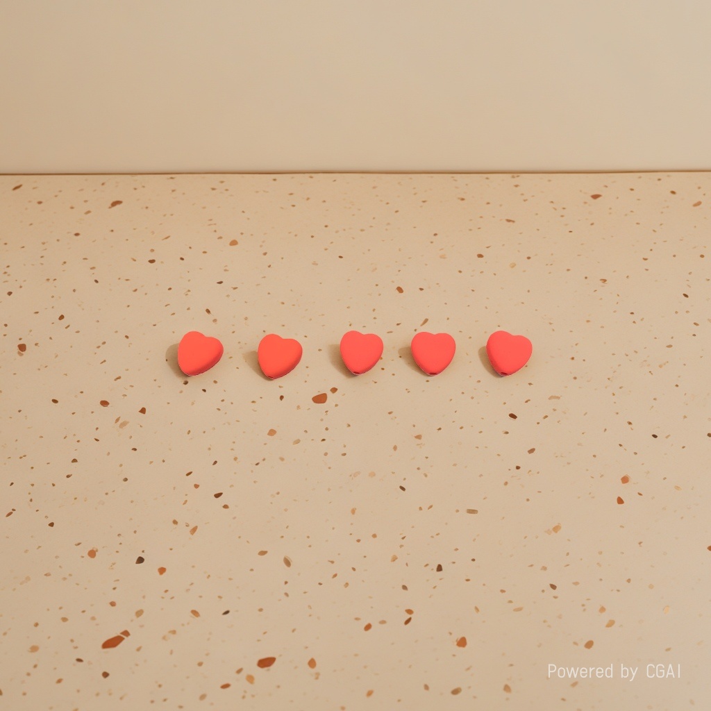 Acrylic small heart-shaped jewelry accessories details Picture