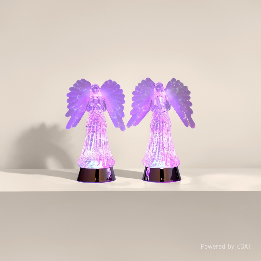 Seven-color luminous angel acrylic night light, small night light, Christmas festival decoration, table ornament, festival decoration